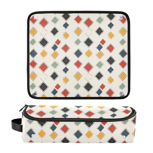 Bolsa de viaje Rhombuses Marble para herramientas de cabello resistente al calor, organizador portátil para planchas, rizadores y accesorios de cuidado del cabello miniatura 3
