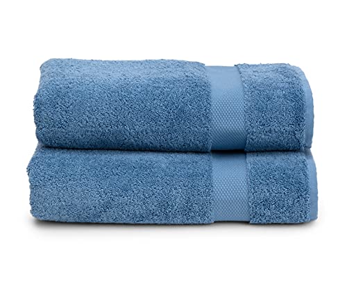 TowelSelections Pearl Collection Luxury Soft Towels – 100% Turkish Cotton, Made in Turkey, Blue, 2 Bath Towels