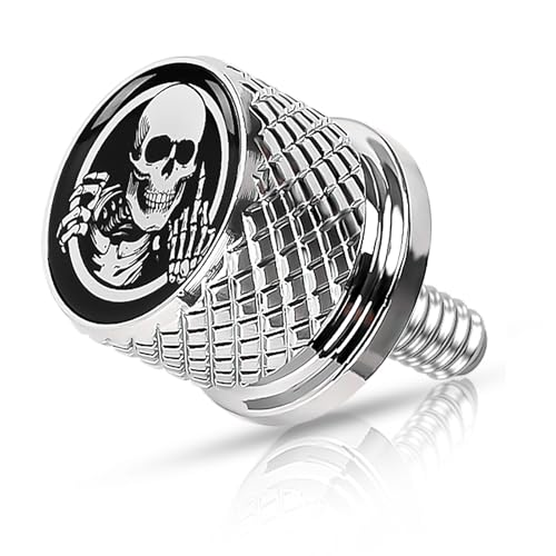 Motorcycle Stainless Knurled Fender Rear Seat Bolt Screw 1/4'-20 Thread for Harley Davidson Touring Sportster Softail Dyna CVO Fatbob Electra Glide Street Glide 1996-2025 Chrome