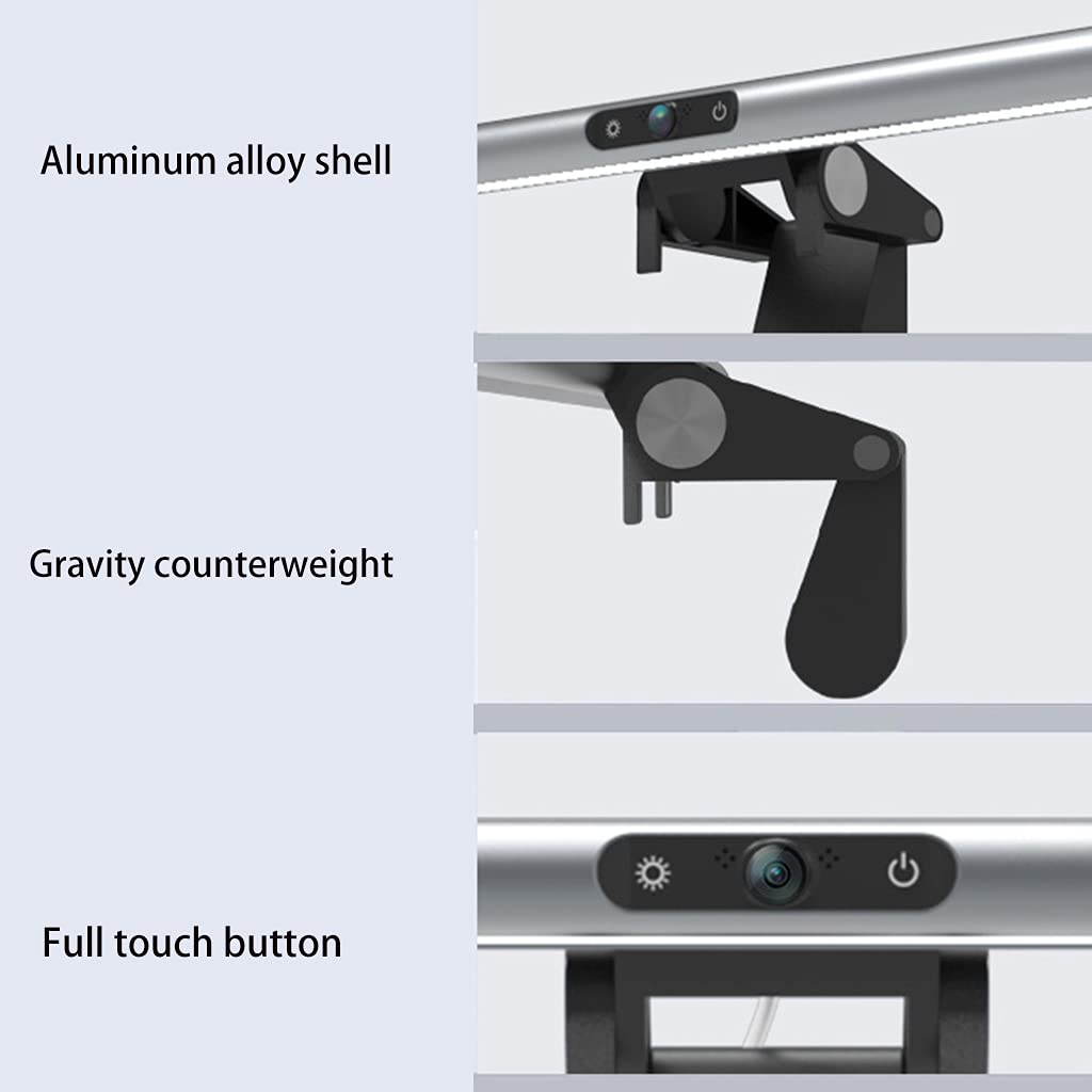 Generisch Computer Monitor Lichtleiste, E Reading USB betriebene Monitor Klemmlampe, dimmbar, Augenschutz Clip On Lampen, Schwarze Computer Lichtleiste für Desktop mit Berührungssensor