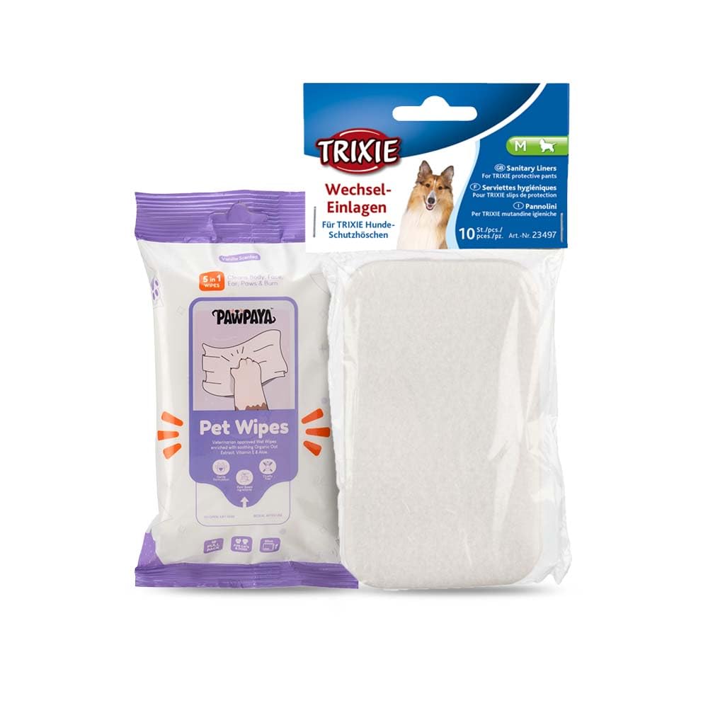 Combo of Trixie Pads for Protective Pants Designed for Dogs Perfect for House Training 10pcs, (M) and Pawpaya Every Day Pet Wipes -15 Pulls (B0CGR5ZK1T) Amazon Price History, Amazon Price Tracker