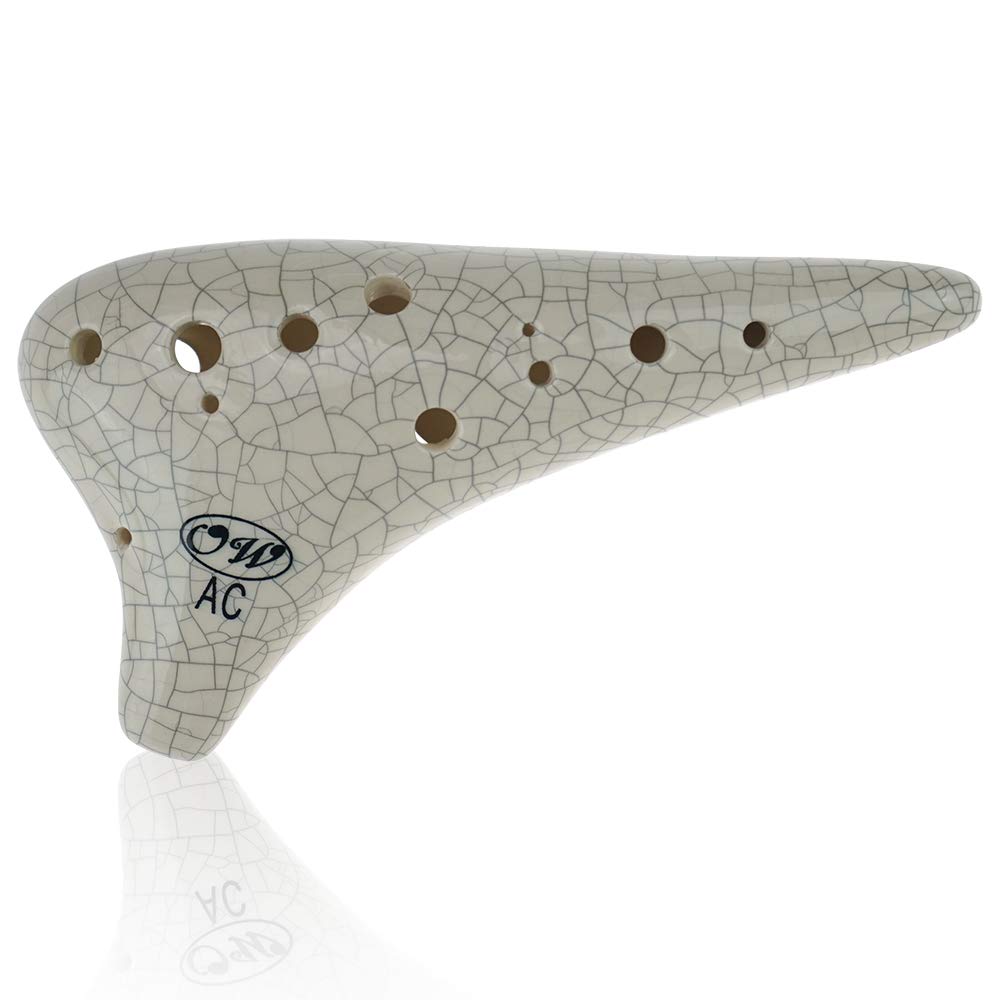 OcarinaWind 12 Hole White Ocarina Exquisite Craft of Ice-crack Alto C Version