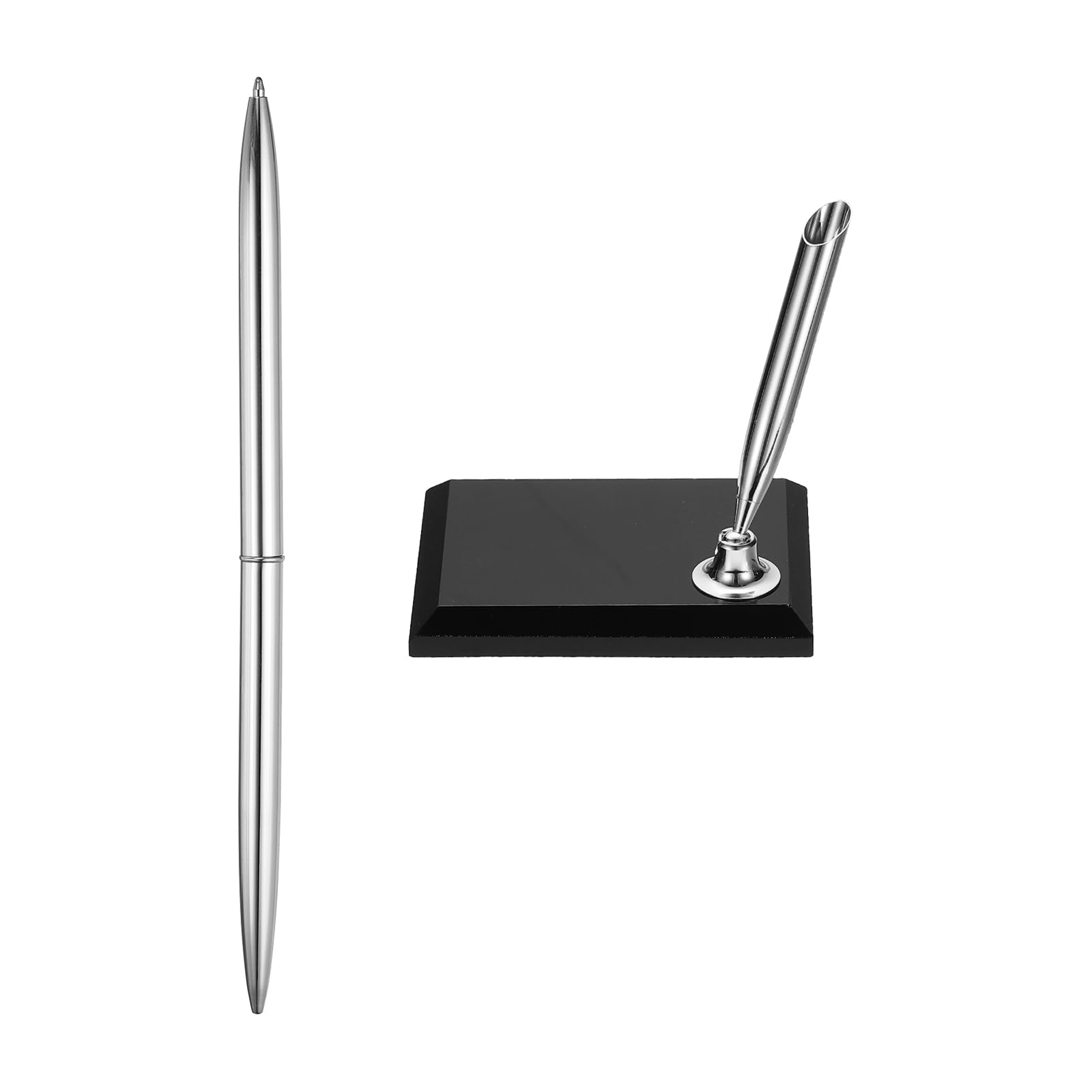 PATIKIL Wedding Pens, Guest Book Pen Set with Acrylic Square Base Stand for Wedding Reception Guest Sign in Ceremony Engagement, Silver