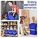 Vesici 6 Pcs 5 Gallon Food Grade Square Buckets with Lids 5 Gal Plastic Food Storage Square Bucket Heavy Duty Industrial Pail Container with DIY Label Stickers Handles for Water Painting(Blue)