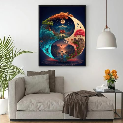Image of JAKI Tree of Life Diamond Painting Kits for Adults-Tree Diamond Art Kits for Adults,Gem Art Kits for Gift Home Wall Decor(12x16inch)