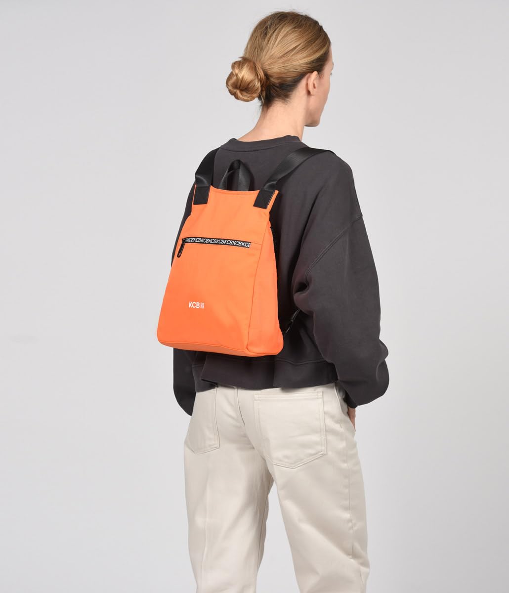 KCB Zaino antifurto piccolo Shine | Design sicuro e compatto | Tasche organizer | Ideale per l'uso quotidiano | Maniglie regolabili | 100% vegano, arancione, pequeño, Casual