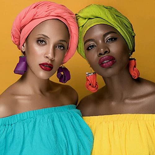 HOMELEX Head Wraps Turbans Stretch Jersey Knit Headwraps Wrap Turban Scarf Tie for Women4