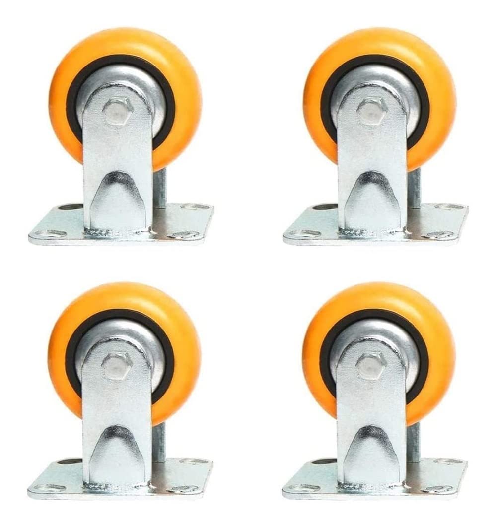 Roulettes Roue de frein à courroie universelle en polyuréthane robuste 4 pouces 5 pouces 6 pouces Roue muette Roue plate Roue poussoir (Couleur : 4 roulettes pivotantes, taille : 4 pouces (100 mm)) (