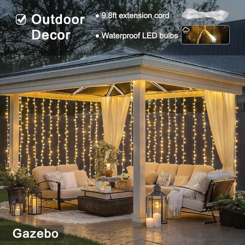Image of JMEXSUSS 900 LED Curtain Lights, Outdoor String Lights Indoor, 9.5x29.5ft