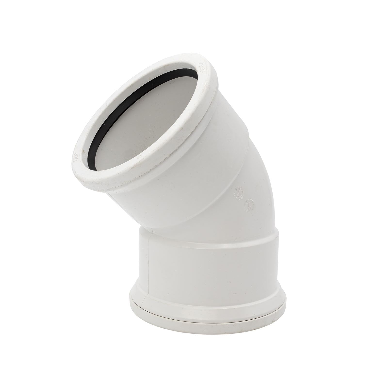 45° Bend (Double Socket), White Kayflow 110mm Soil & Waste Pipe Fitting
