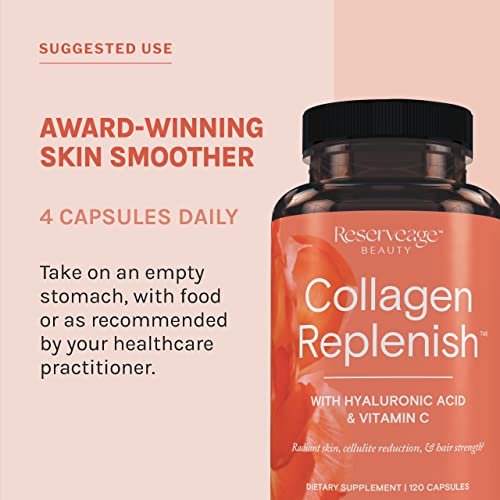 Reserveage Beauty, Collagen Replenish, Collagen Booster, Collagen Supplement for Skin Care and Hair Growth, Supports Natural Elastin Production, 120 (30 Servings) - Image 6