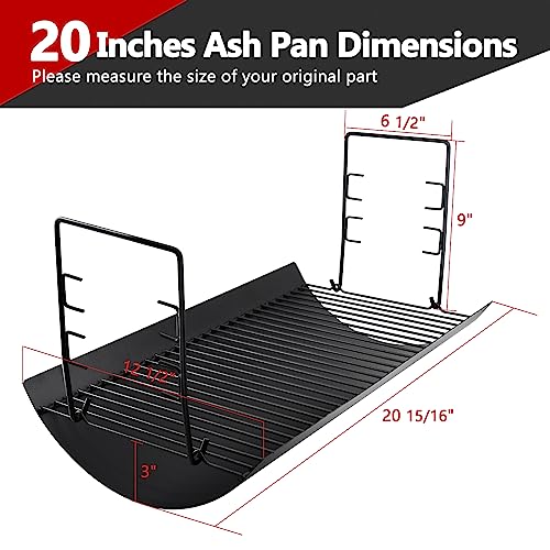 Image of Criditpid 20 Inch Ash Pan Drip Pan Ashpan for Char-Griller 5050, 5072, 5650, 2123, 2223, 2823 Charcoal Grill, 20 inch Drip Pan Grates Replacement Part with 2pcs Fire Grate Hanger.