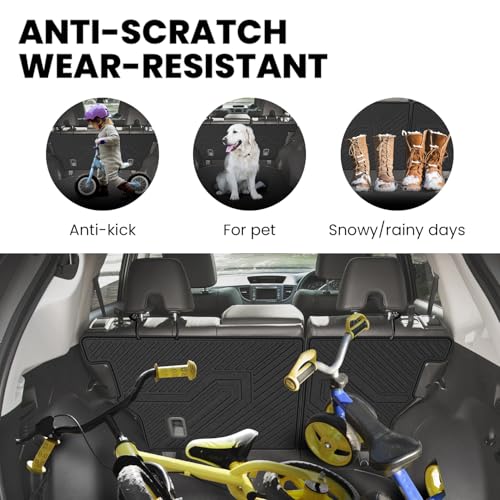 Image of LASFIT Rear Seat Back Protector for Honda CRV 2012-2016 | All Weather TPE Pet Friendly Custom Fit CR-V Second Row Back Seat Cover Backseat Mat Liner Accessories, Black