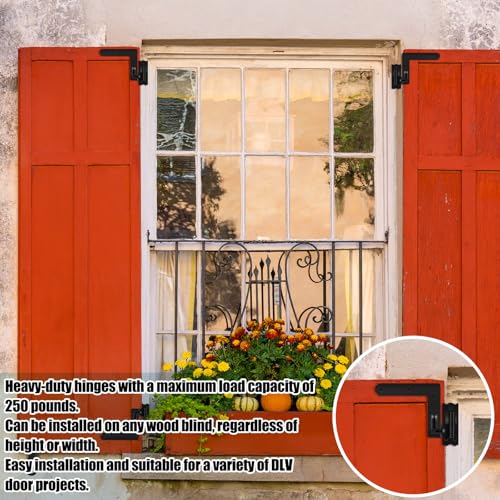 Image of Moxweyeni 16 Pack (8 Pair) Steel Blind Shutter Hinges 1-1 /16 inch with S Hook