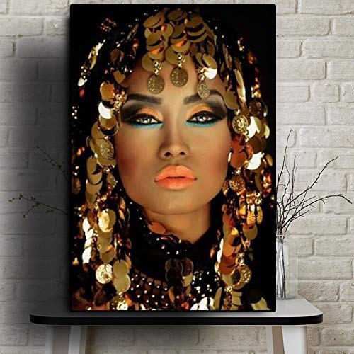 Peintures sur toile femme or 60x80cm moderne pour salon