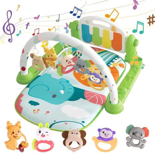 SKY-TOUCH Play Mats for Baby Gyms Kick and Play Piano Gym Mats Detachable Tummy Time Mat with Music and Lights Musical Electronic Learning Toys Activity Center for Babies and Toddlers