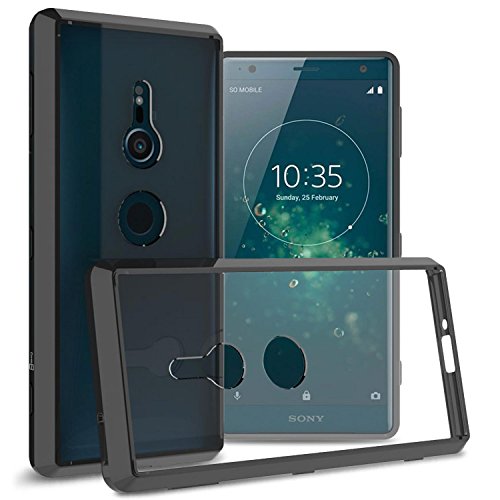 CoverON Hard Slim Fit ClearGuard Series for Sony Xperia XZ2 Case, Clear with Black Trim