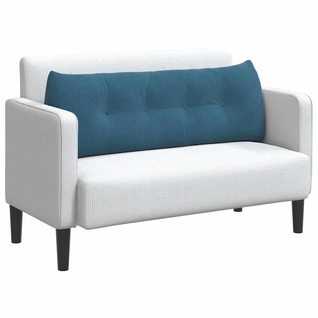 Rückenkissen Blau 140x24x50 cm Samt Lesekissen für Bett und Sofa - Ergonomisches Keilkissen Groß mit Seitentasche - Weiches Sofakissen Samtkissen Dekokissen für Wohnzimmer Schlafzimmer