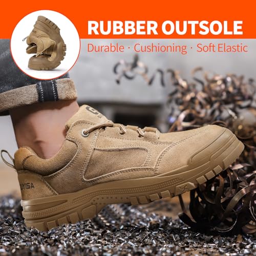 Image of Steel Toe Shoes for Men Puncture Proof Indestructible Industry Construction Work Shoes Lightweight Comfortable Breathable Steel Toe Safety Sneakers