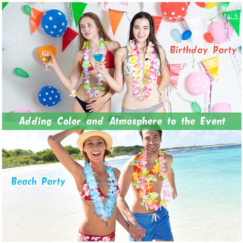 Hobby Horse HB0247 24 Pieces Hawaiian Leis Tropical Flower Necklace Hawaiian Colorful Garland Party Decorations thumb #6