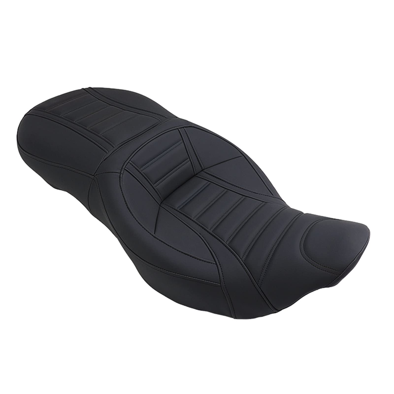 LECTY Motorcycle Rear Seat Pad Motorcycle Driver Passenger Seat Black PU Leather Cushion for Harley Touring Tri Glide Road CVO Street Electra 2009-2022 Motorcycle Passenger Rear Seat Pad