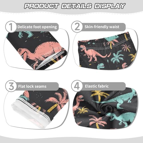 Wusikd Dinosaurs Poses Girls' Leggings Toddler Doodles Colors Kids Yoga Pants Dance Active Tights 4T3