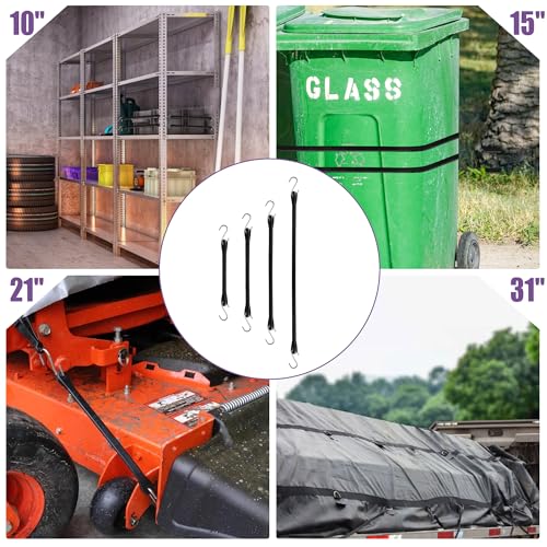 Digank 21" LONG*50PACK Bungee Cords With Hooks (20 Pack) Heavy Duty Outdoor Rubber Tarp Straps In 10" thumb #4
