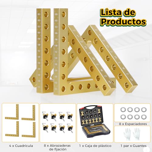 Miniatura 7 de Geevorks Abrazadera De Ángulo De 90 Grados,Cuadrados De Posicionamiento 90 Grados,Abrazadera De Esquina Tipo L,Para Carpintería, Bricolaje, Manualidades 140 Mm 5,5