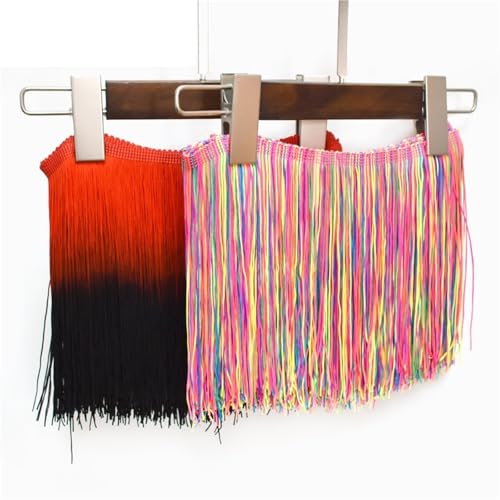 Flecos de 20cm tipo borla en degradado para confección textil, rollo de 5 metros 8