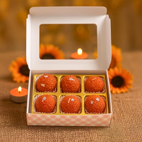 Image of Floryn Decor Ladoo Candle | Decorative Soy Wax Candle | Unscented | 4x4 cm | Festive Home Decor & Gifting (6)
