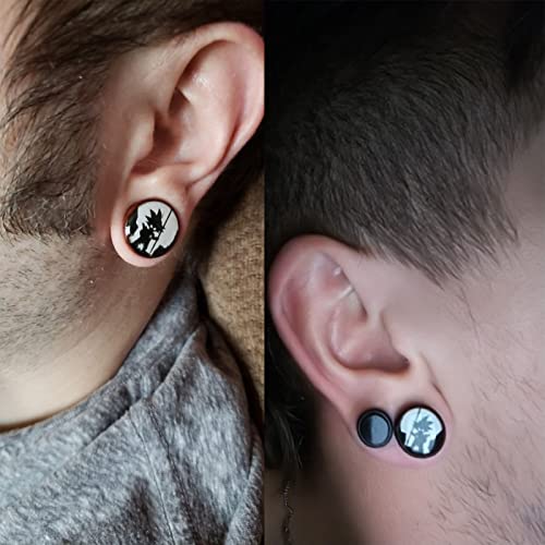 FLYUN Anime Ear Gauges Plugs Wood Ear Stretcher Expander 8mm-25mm 0 00-1'' Anime Double Flared Saddle Plugs Piercing3