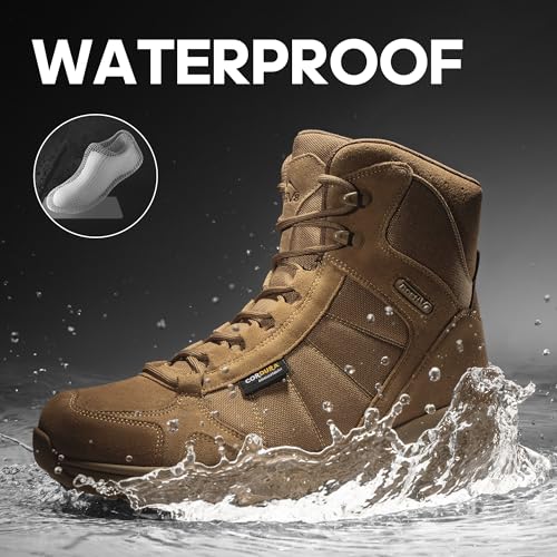 Image of NORTIV 8 Men's Waterproof Lightweight Military Tactical Work Boots Outdoor Hiking Combat Motorcycle Boots