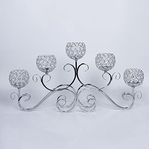 5 Head Crystal Wedding Centerpiece, Table Centerpiece, Candle Holder, Flower Holder