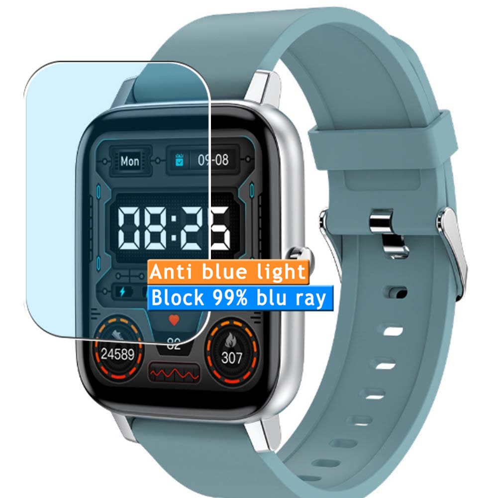 3-Pack Anti Blue Light Screen Protector, compatible with Topkech H80 1.69" Smart Watch smartwatch TPU Film Protectors Sticker [ Not Tempered Glass ]