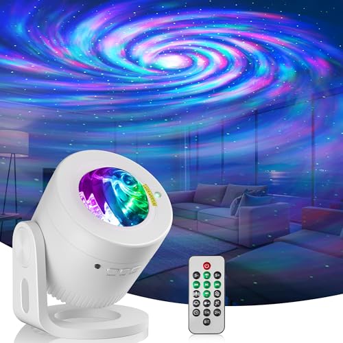 Feliigo Proyector de Cielo Estrellado LED, Galaxia 180° Ajustable con 33 Combinaciones, Música Bluetooth, Temporizador y Control Remoto