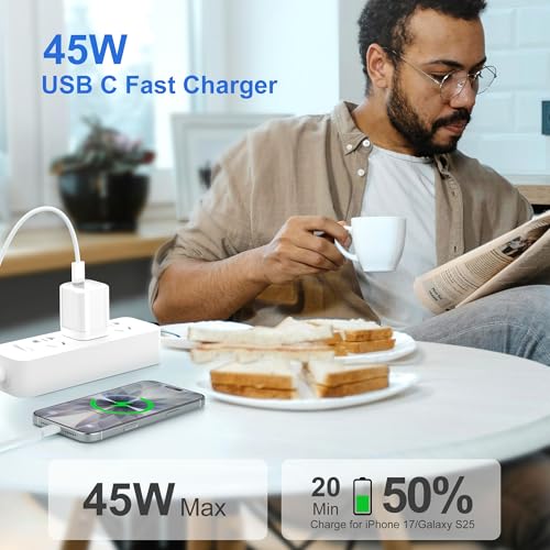 YISH 45W USB C Charger Block with 3.3FT USBC Charging Cable White - image 2
