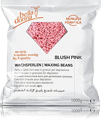 Bella Donna - Cera en perlas para depilación sin bandas y sin dolor, elástica y cremosa, 1 kg, 'blush pink'