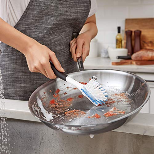 OXO Good Grips Dish Brush, Nylon Bristles with Built-in Scra