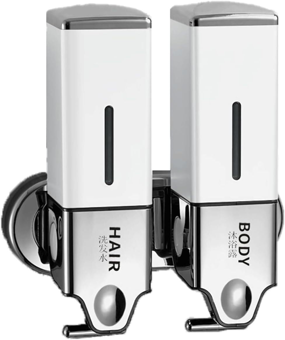 Soap bottle， Soap shower dispenser wall-mounted 500ml is suitable for bathroom(White-2)