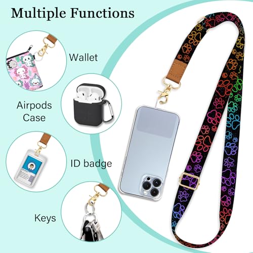 Image of Piefly Cell Phone Lanyard Crossbody Wrist Strap Adjustable for Women Dog | Travel Daily Walking, Around the Neck, Hands-free, Universal, Fit Key ID badge, Accessories, Compatible with Most Smartphones