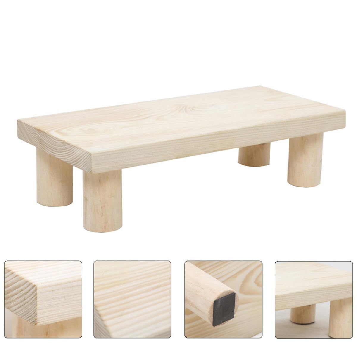 Taburete de Madera para Niños, Escalón Baño y Cocina Antideslizante