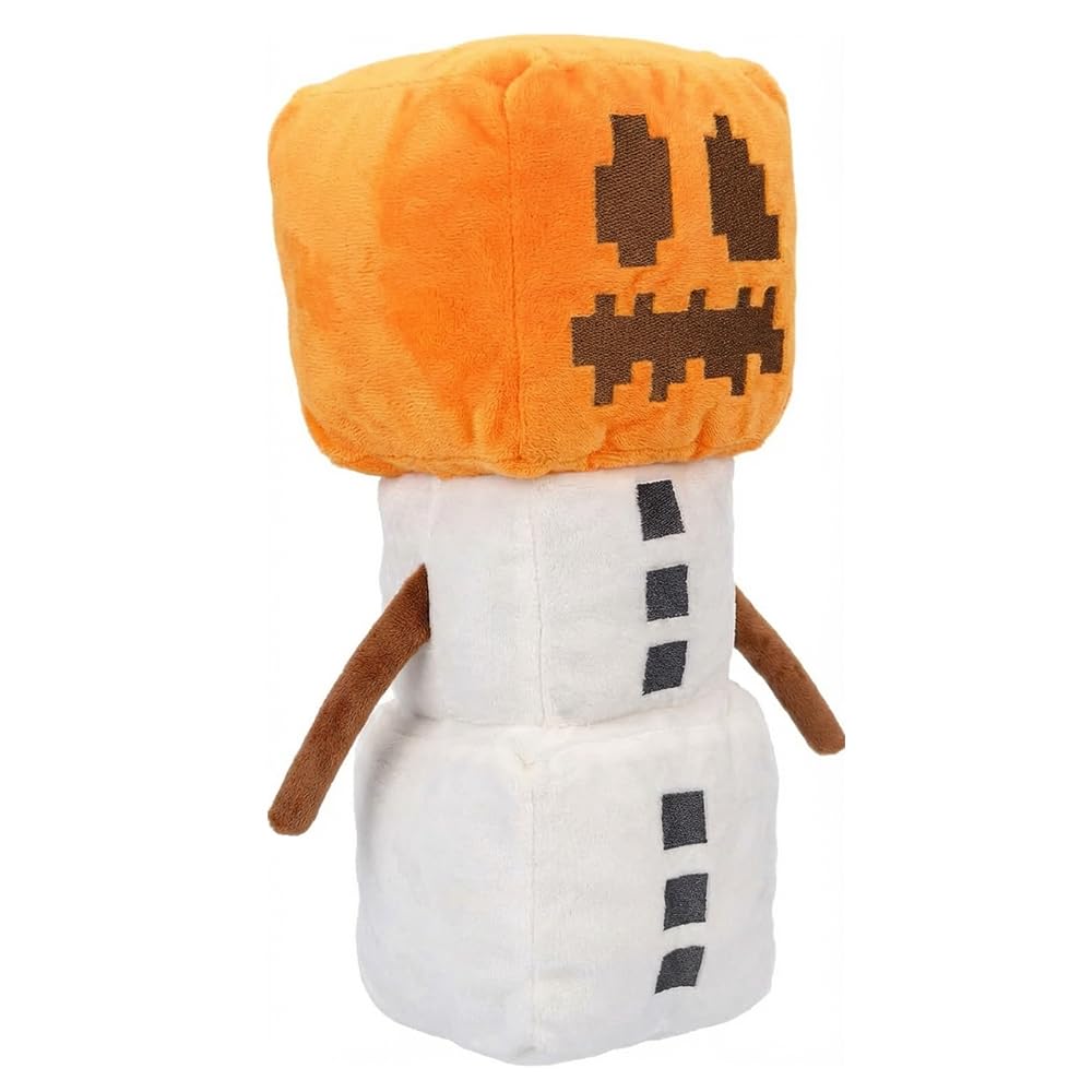 Mycraft Plushies Pixel-Style Game Basic Plush Mineworld Character Soft Toy, Video Game-Inspired Collectible Plushies (Snow Golem)