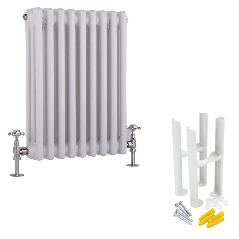 Milano White Windsor Cast Iron Style Horizontal Triple Column Radiator Feet - 600Mm X 425Mm
