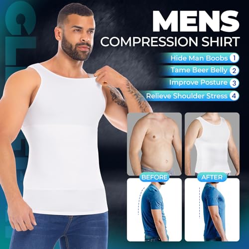 Mens Shapewear Slimming Body Shaper Compression Shirt Tummy Control Undershirt Abdomen Gynecomastia Tank Top Vest3