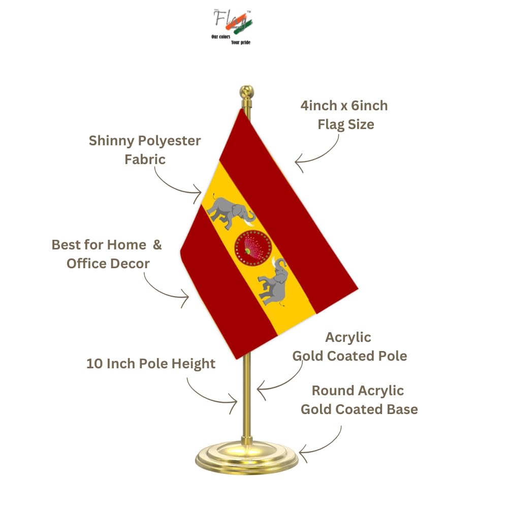 The Flag Company TVK Party Table Flag With 4x6 Inch Flag, Gold Acrylic Pole & Base | Ideal for Desks, Political Events & Party Offices 1