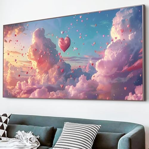 Peinture Diamant Amour pour Décoration Chambre Murale Nuages 50x100 - 3
