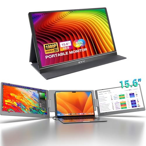 Image of KYY 15.6 inch Portable Monitor and Portable Triple Laptop Screen Extender for Mac /Wins /Chrome