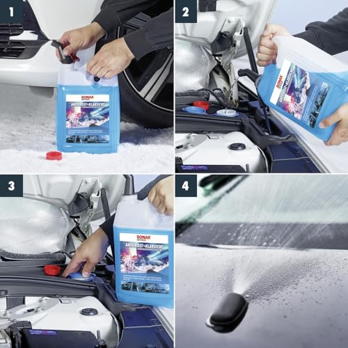 SONAX AntiFrost+KlarSicht Citrus Gebrauchsfertig bis -18°C (5 Liter) schneller, schlierenfreier und effektiver Scheibenreiniger für den Winter | Art-Nr. 01345000