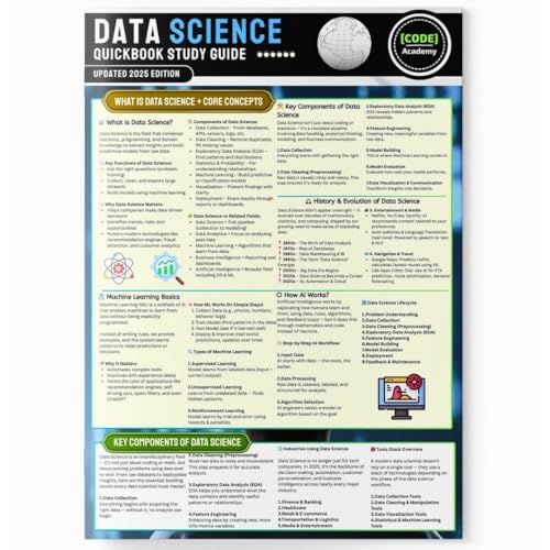 Data Science Quick Book 2025 | Laminated Cheatsheet Reference Gui...