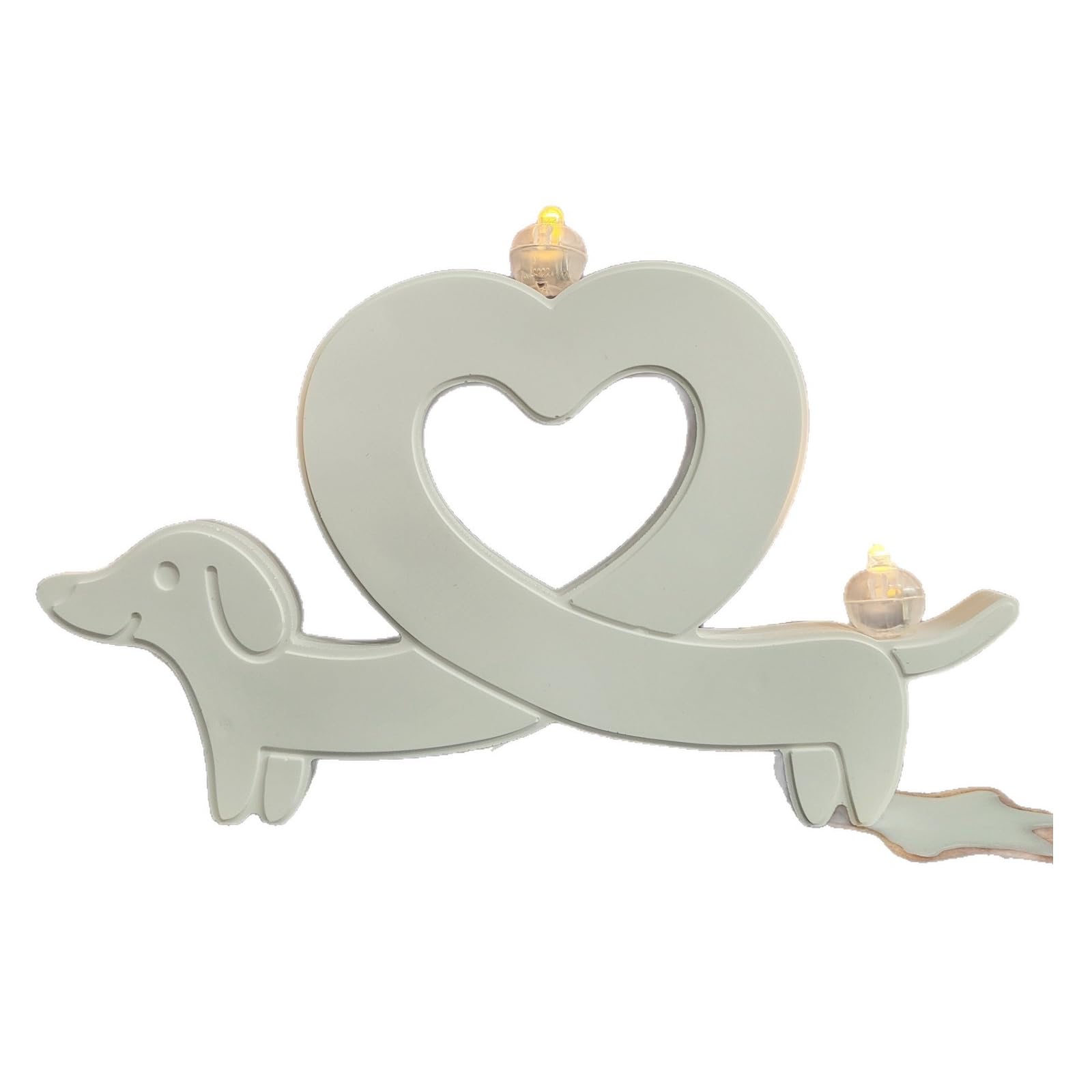 Kaeltsyn Dachshund Mold Silicone Casting Mold with Open Heart Center for Resin, Plaster and Cement Home Decor Projects, 18cm / 7.09inch Size Dog Wax Ornament Silicone Casting Form Maker